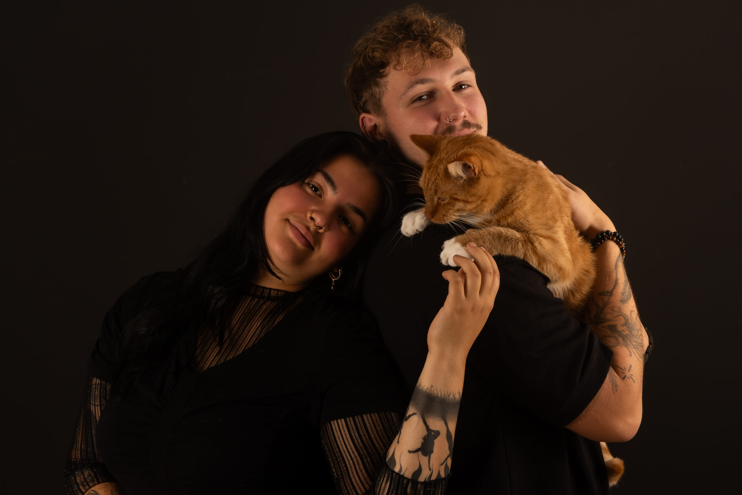 Portret kat en kattenbaas studio fotoshoot