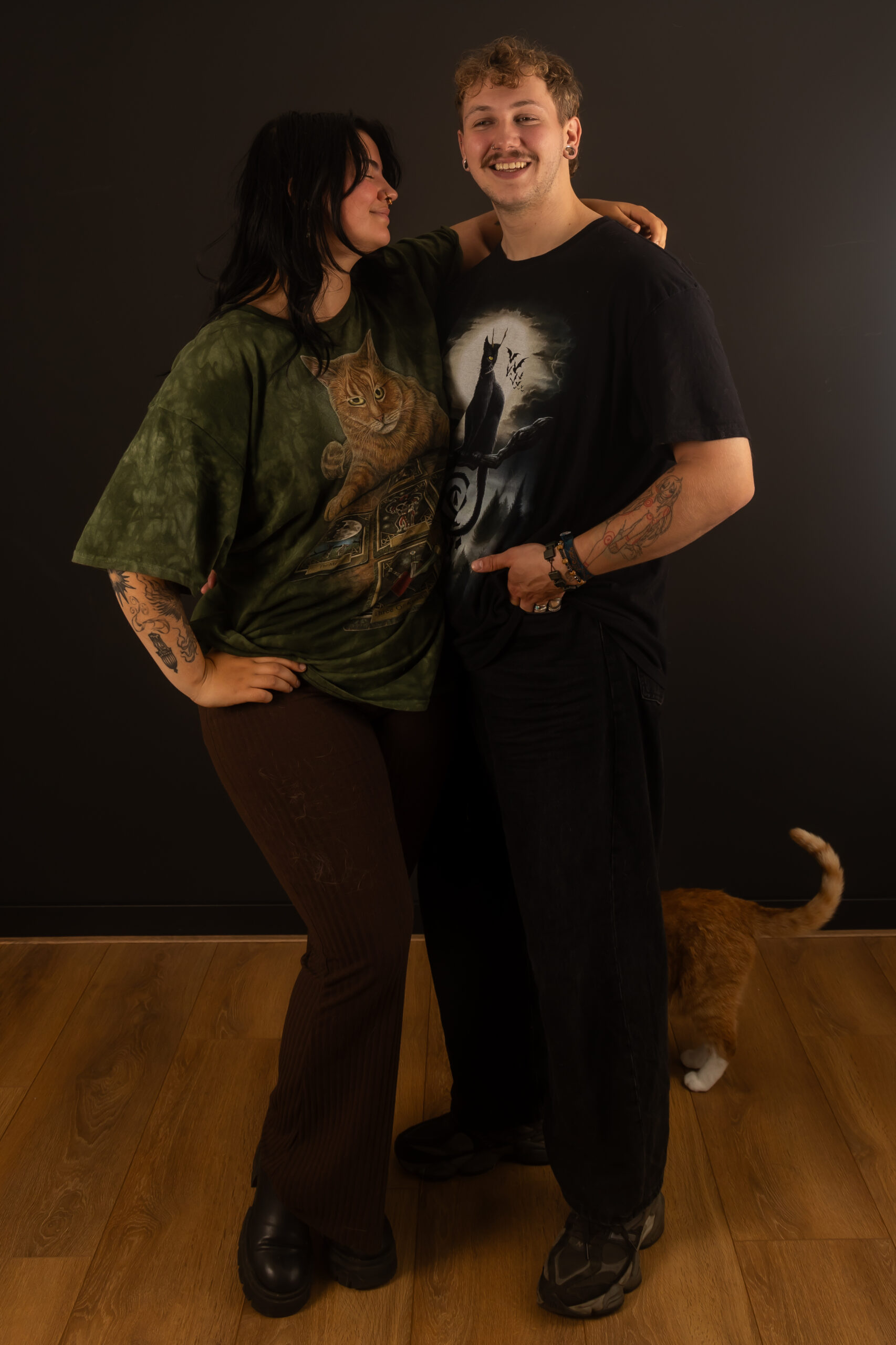 Portret kat en kattenbaas studio fotoshoot
